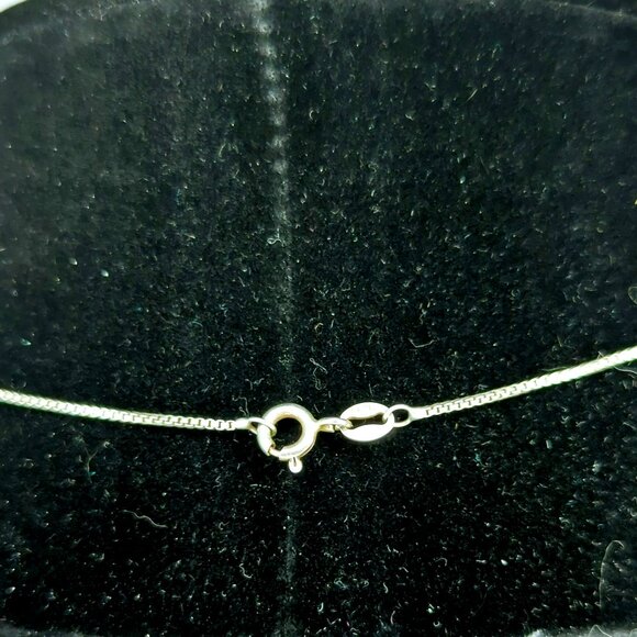 Vintage AGI Italian 925 Sterling Silver Necklace Circle Pendant With Crystals - Picture 2 of 5